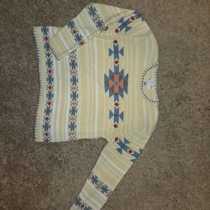 Vintage Christopher & Banks Yellow Geometric Sweater
